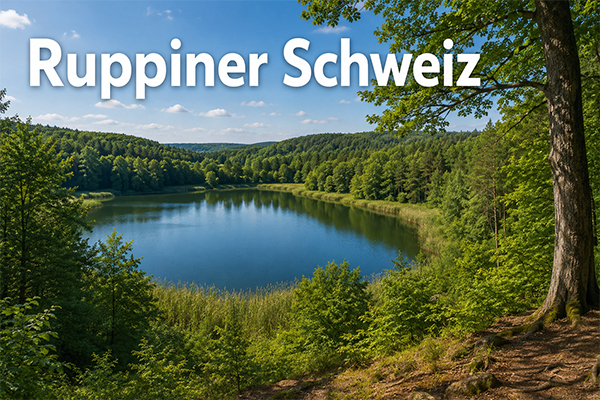Wald- und Seenlandschaft der Ruppiner Schweiz als Ziel für Radtouren bei Neuruppin